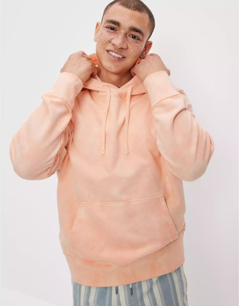 Sweat à Capuche American Eagle AE Bonfire Fleece Corail Homme | ZCW-88149064